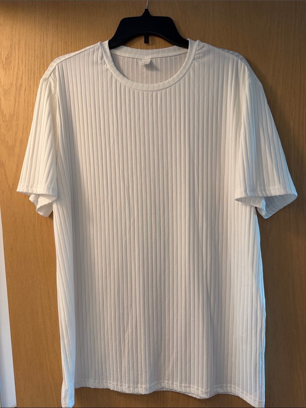 Classic Ribbed Crew Neck Tee - White